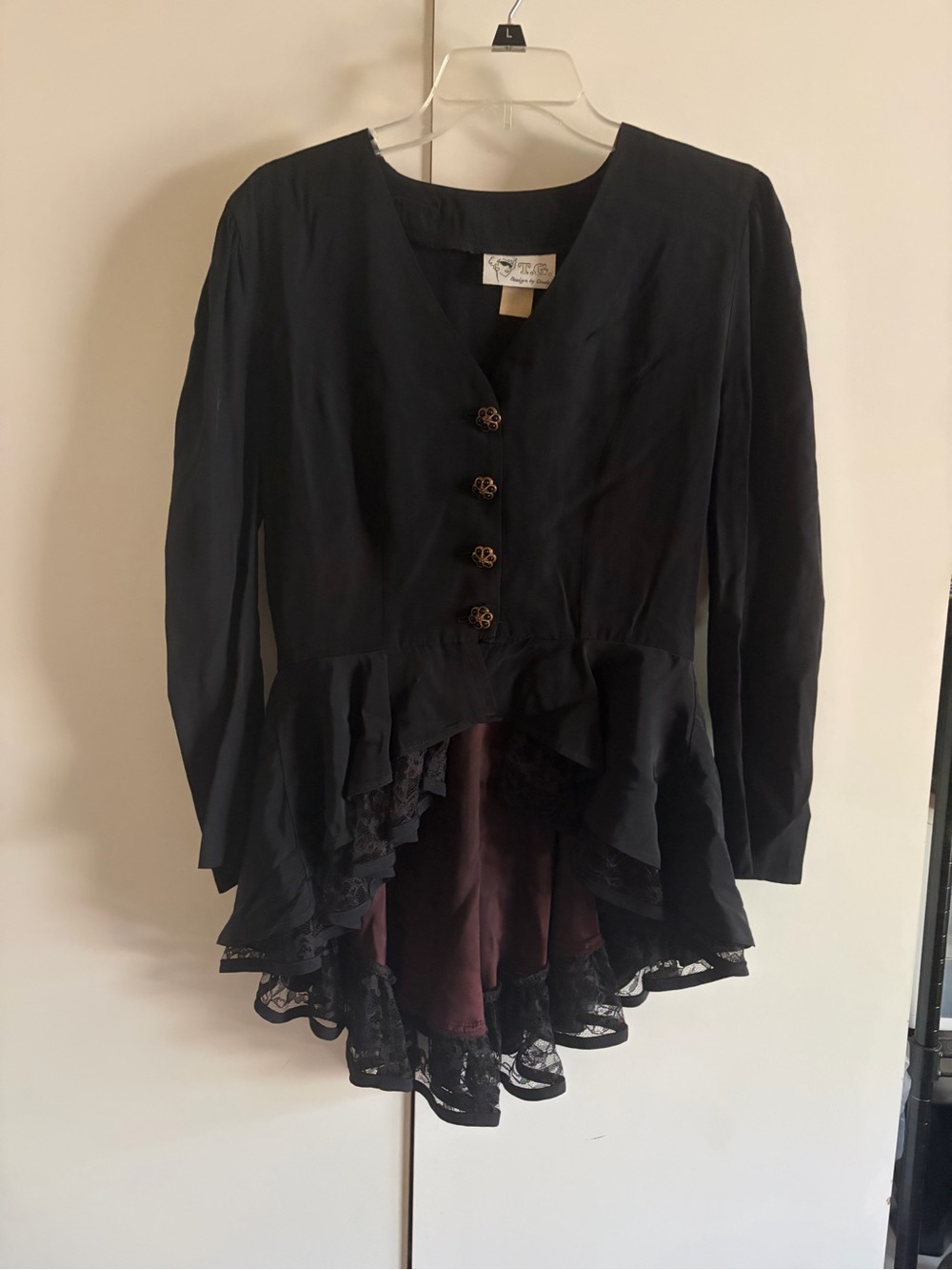 Vintage 1980’s matching black skirt suit / evening ensemble: #0146